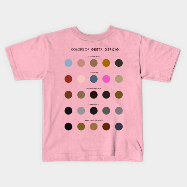 Colors of Greta Gerwig Kids T-Shirt by guayguay